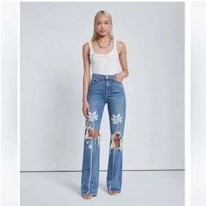 7 For All Mankind | Easy Boot Teaparty Floral Denim Jeans